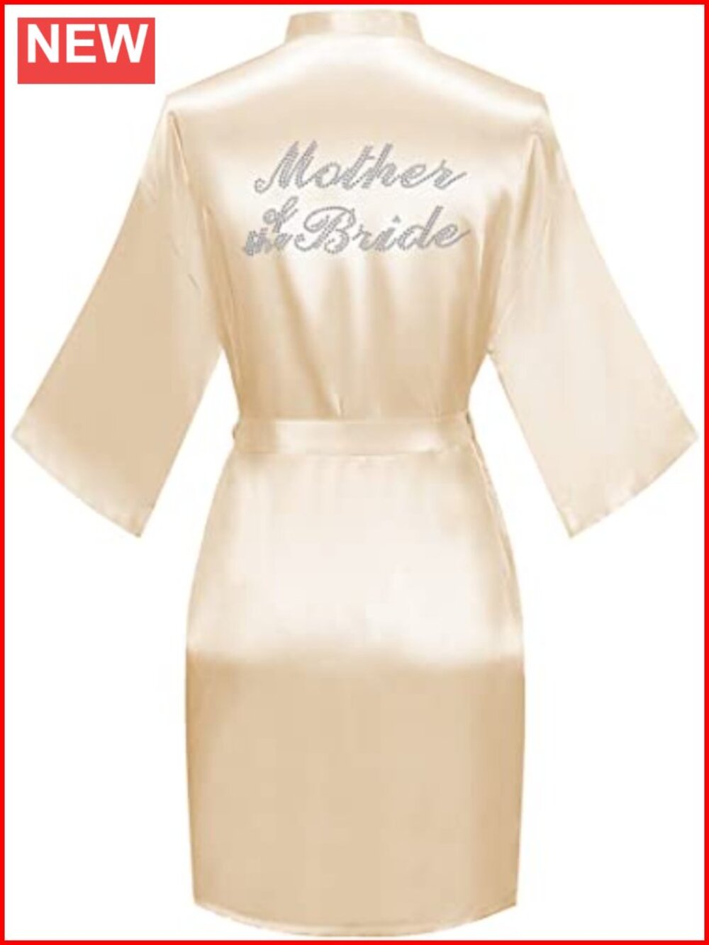 Women's Satin Kimono Robe Rhinestone Bride Bridesmaid Wedding Getting Ready
